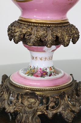 Lot 185 - A gilt bronze mounted porcelain table lamp