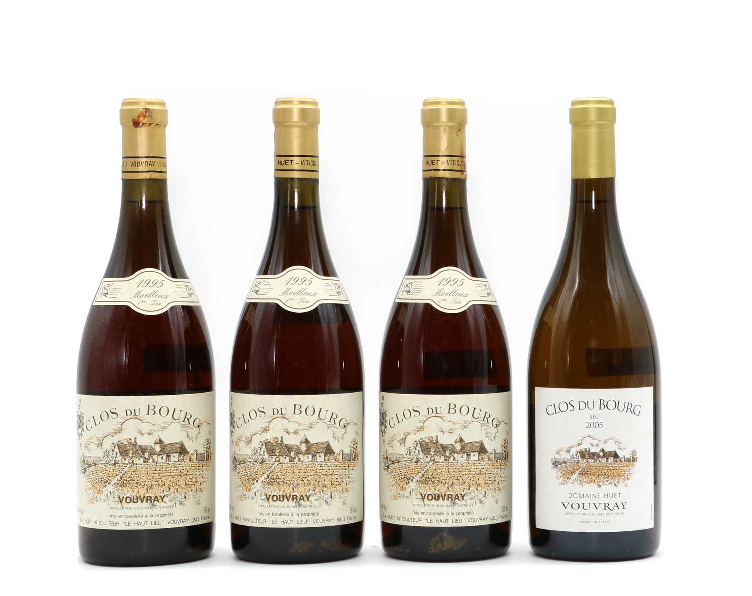 Lot 46 - Vouvray, Moelleux, Clos du Bourg, 1995 and one other, four bottles in total