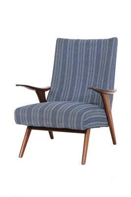 Lot 340 - A mid-20th century teak-framed armchair
