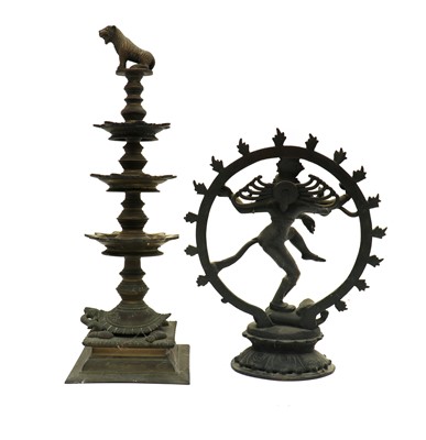 Lot 112 - A cast alloy figure of the dancing Shiva