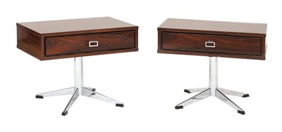 Lot 280 - A pair of modernist lacquered rosewood bedside tables