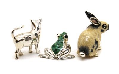 Lot 32 - A collection of three novelty silver and enamel figures