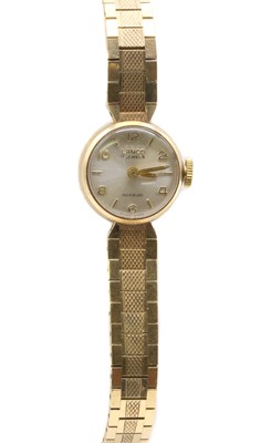 Lot 497 - A ladies' 9ct gold Lanco mechanical bracelet watch