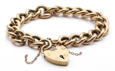 Lot 434 - A 9ct gold hollow curb link bracelet, by Cropp & Farr