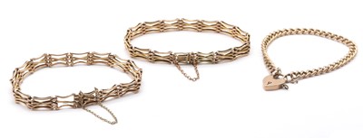 Lot 435 - Three gold bracelets