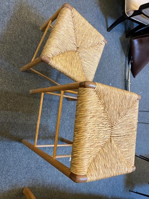 Lot 198 - A set of two Neoponti ash stools