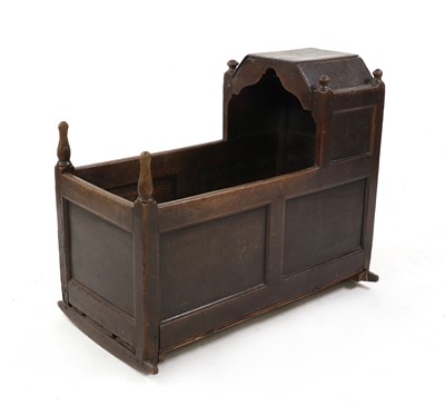 Lot 363A - An oak hooded cradle