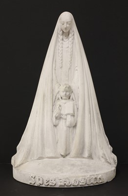 Lot 122 - A French plaster sculpture of the Madonna and Child