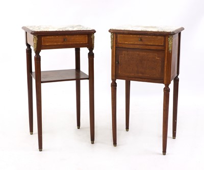 Lot 285A - A near pair of French mahogany bedside tables