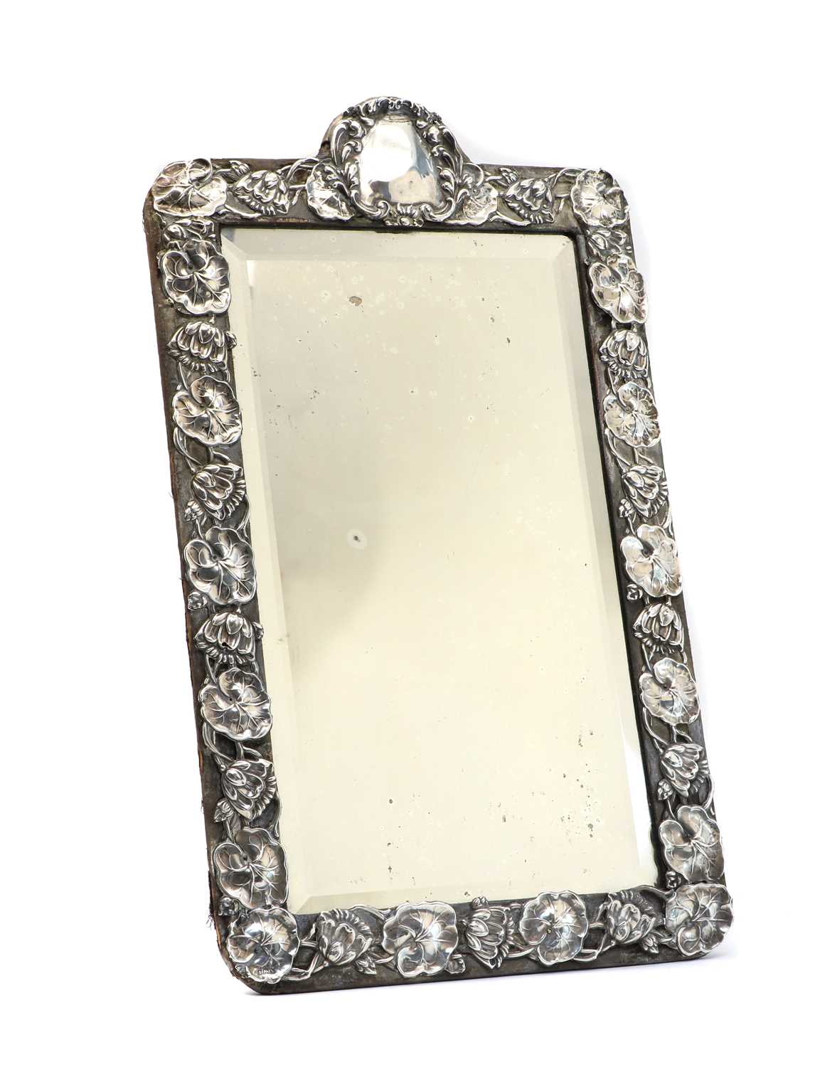 Lot 22 - An Edwardian silver-mounted table mirror