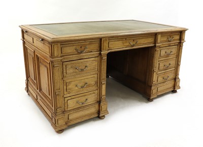 Lot 345A - An oak pedestal desk