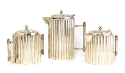 Lot 148 - An Art Deco silver-plated coffee set