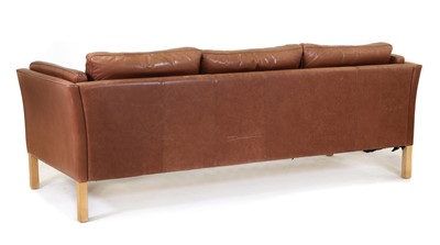 Lot 345 - A Danish leather three-seater settee