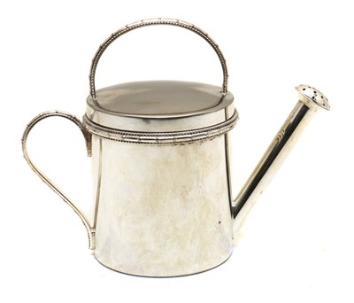 Lot 16 - A silver plated novelty watering can