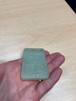 Lot 121 - A Chinese jade plaque
