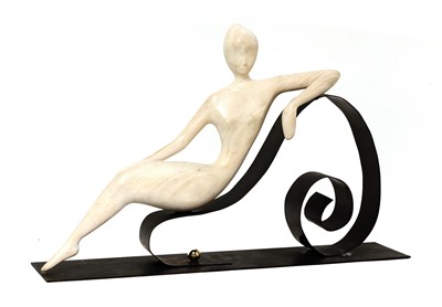 Lot 157 - A Hagenauer wood and metal centrepiece