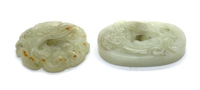 Lot 75 - A Chinese jade bi disc