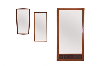 Lot 353 - Three Danish teak wall mirrors