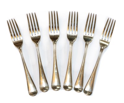 Lot 54 - A set of six George III silver forks
