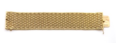 Lot 37 - A woven gold bracelet, c.1960