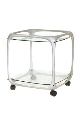 Lot 491 - An Italian cast aluminium bar cart