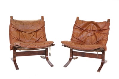 Lot 493 - A pair of Norwegian bentwood lounge chairs