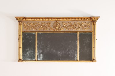 Lot 78 - A Regency giltwood and painted overmantel mirror