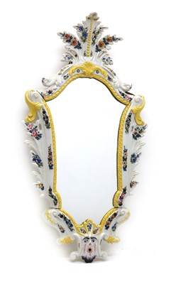 Lot 101 - A Faience pottery mirror