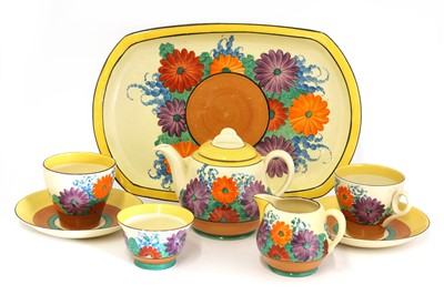 Lot 203 - A Clarice Cliff 'Gayday' tea set for two