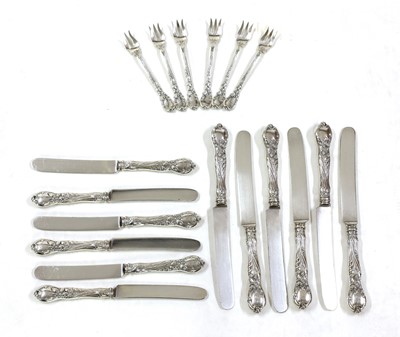 Lot 16 - An Art Nouveau American silver canteen of cutlery