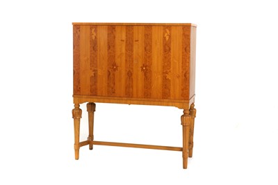 Lot 367 - A Swedish elm marquetry cabinet