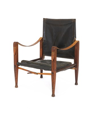Lot 266 - A teak and leather 'Safari' chair
