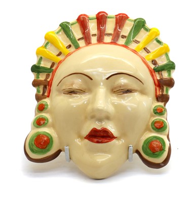Lot 212 - A Clarice Cliff Bizarre wall mask