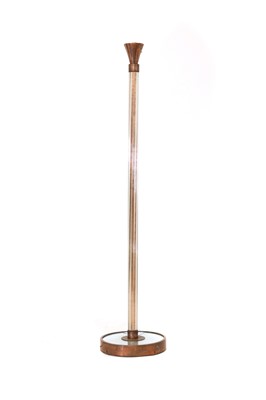 Lot 86 - An Art Deco glass and copper-mounted standard lamp