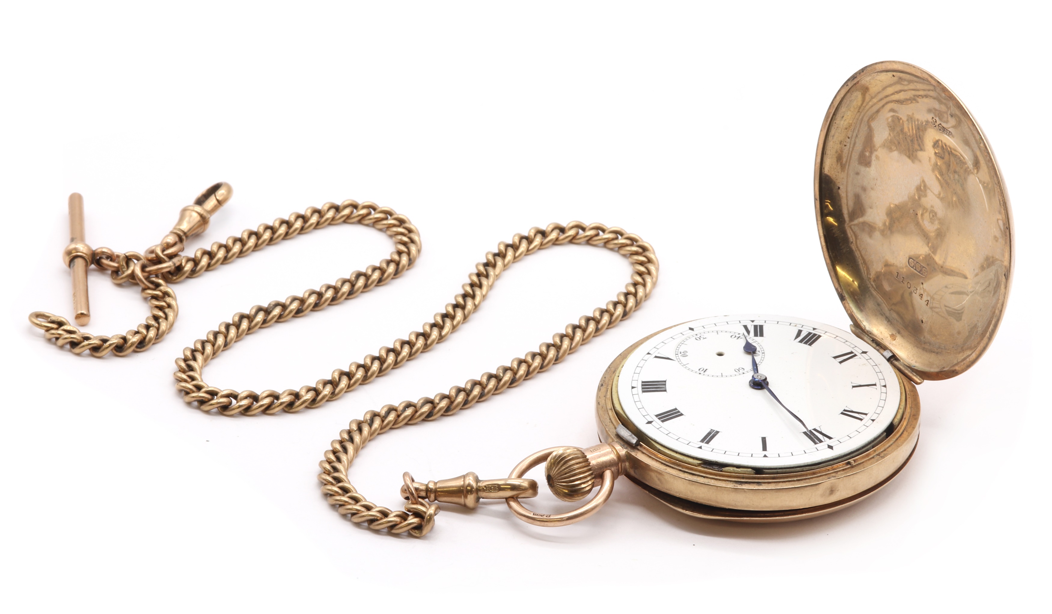 Lot 483 A 9ct gold hunter repeater pocket watch,