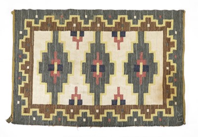 Lot 267 - A Swedish handwoven flat-weave rug