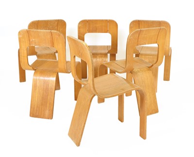 Lot 369 - A set of six bentwood stacking chairs