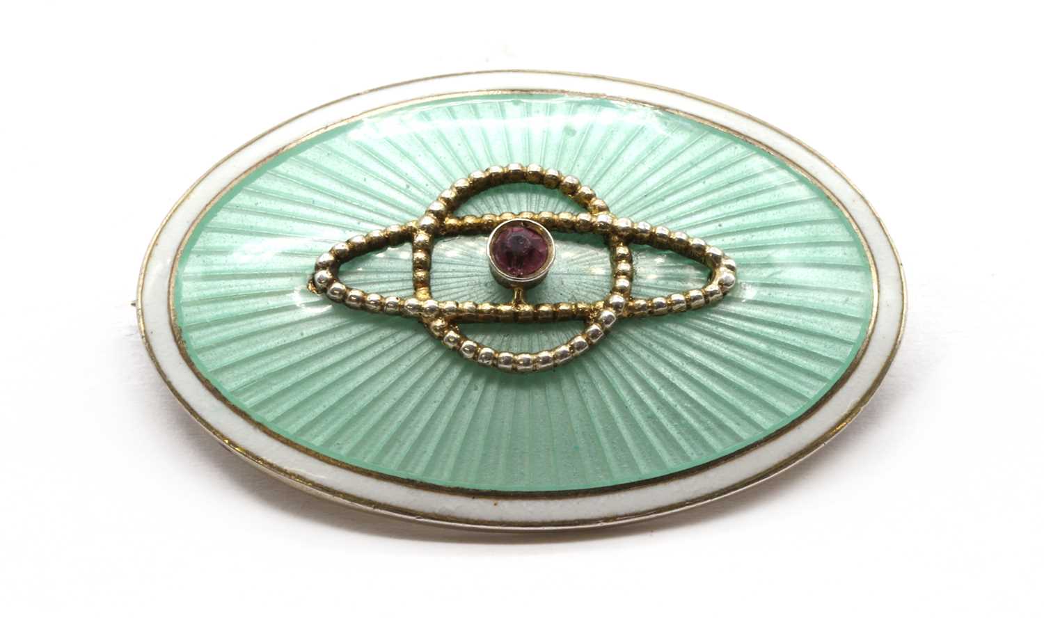 Lot 30 A Jugendstil silver enamel brooch, by