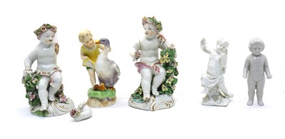 Lot 227 - A pair of Royal Derby style porcelain putti