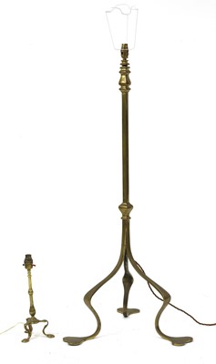 Lot 31 - An Arts and Crafts brass standard lamp