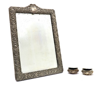 Lot 31 - A silver-mounted easel back mirror
