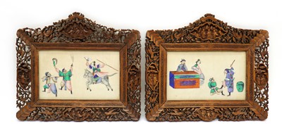 Lot 91 - A pair of Chinese pith paper paintings