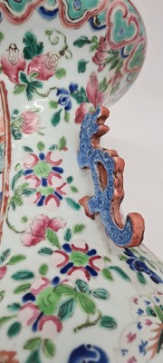 Lot 108 - A Chinese famille rose porcelain twin handled vase