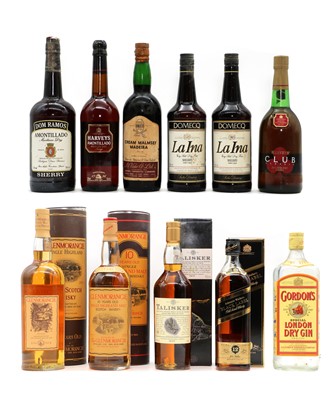 Lot 158 - An assortment of whisky, spirits and sherry