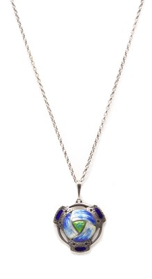 Lot 53 - A sterling silver enamel pendant, by Smith & Ewen