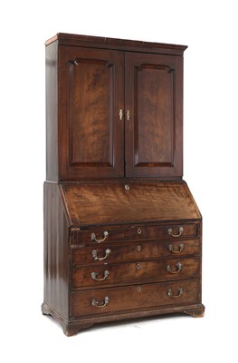 Lot 333 - A George II mahogany bureau bookcase