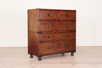 Lot 235 - A mahogany campaign chest