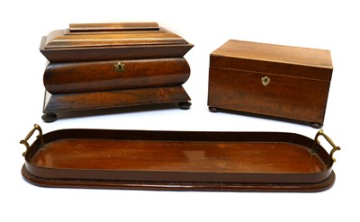 Lot 191 - A 19th century rosewood tea caddy