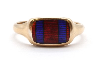 Lot 50 - An 18ct gold enamel ring, by Henry Griffith & Sons
