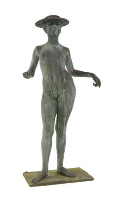 Lot 299 - A bronzed fibreglass figure of a standing nude
